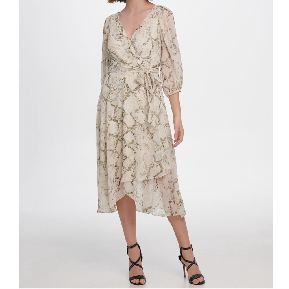 NEW DKNY Snake Print Wrap Dress
